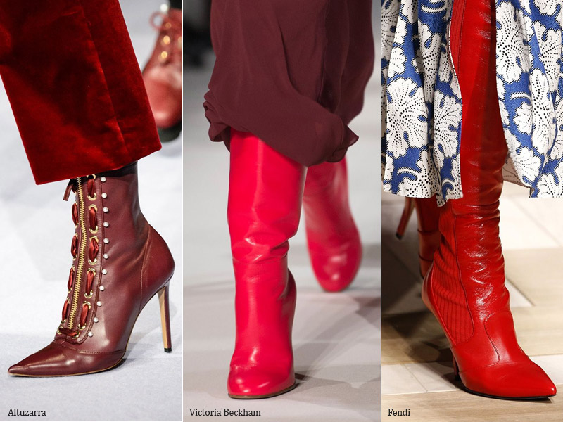 Red Boots - Fashion Trends Shoes Autumn 2017 / Winter 2018